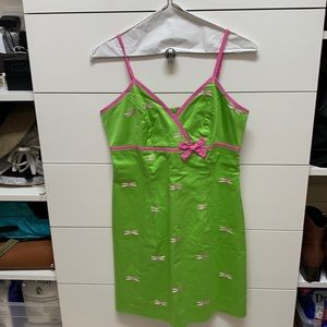 Lilly Pulitzer fully lined cotton dragonfly Mini dress